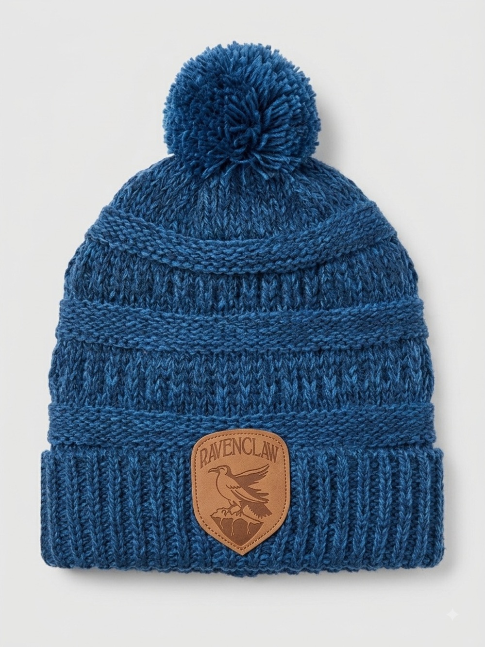 Harry Potter Ravenclaw Blue Cable-Knit Pom Beanie
